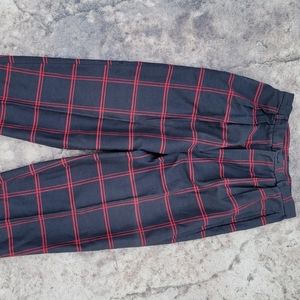 Slacks pants plaid red and black vintage